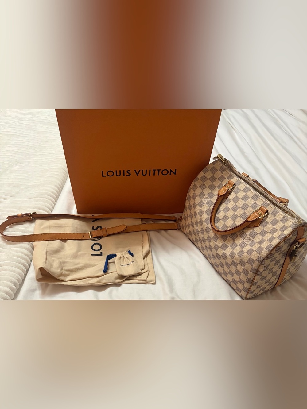 Louis Vuitton Speedy 30 Bandoulière Damier Azur
